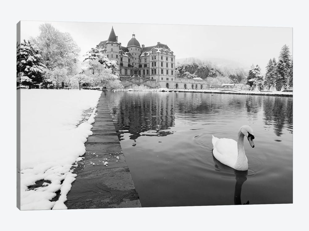 Lake In Front Of A Chateau, Chateau de Vizille, Swan lake, Vizille, France by Panoramic Images 1-piece Art Print