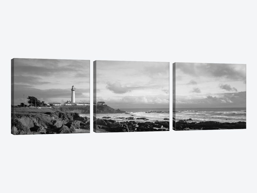 Lighthouse On The Waterfront, Pigeon Point Lighthouse, California, USA by Panoramic Images 3-piece Art Print