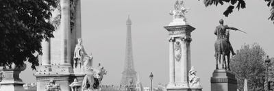 Low Angle View Of A Statue, Alexandre III Bridge, Eiffel Tower, Paris, France by Panoramic Images canvas print