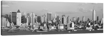 Manhattan Skyline At Waterfront, New York City, New York State, USA Canvas Art Print - New York City Skylines