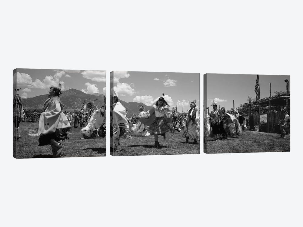 Native Americans Dancing, Taos, New Mexico, USA by Panoramic Images 3-piece Art Print