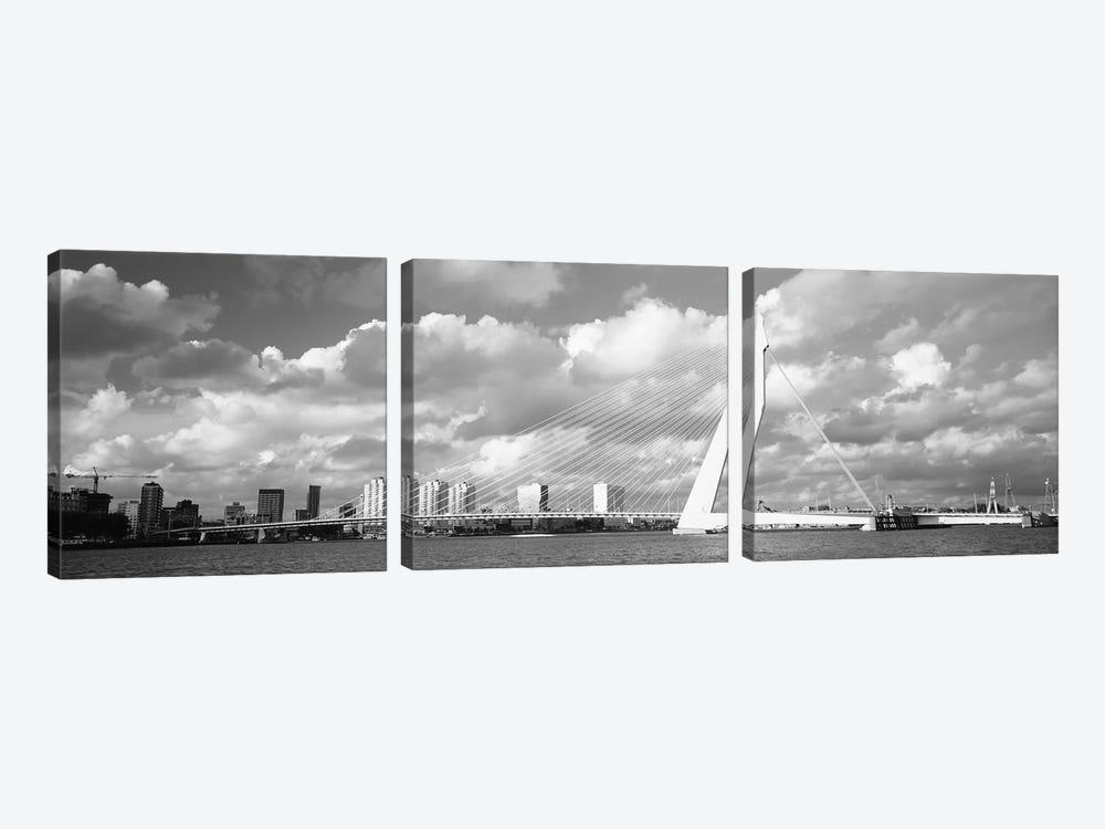 Netherlands, Holland, Rotterdam, Erasmus Bridge by Panoramic Images 3-piece Canvas Art