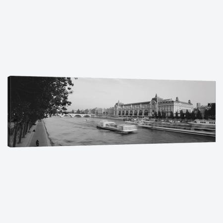 Passenger Craft In A River, Seine River, Musee D'Orsay, Paris, France Canvas Print #PIM16208} by Panoramic Images Canvas Wall Art