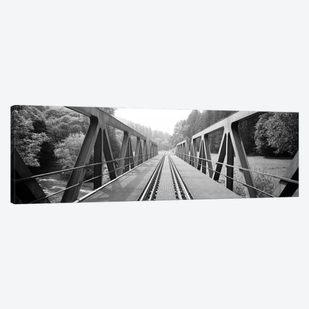 Railroad Tracks And Bridge Germany Canvas Print #PIM16211} by Panoramic Images Canvas Art Print