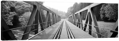 Railroad Tracks And Bridge Germany Canvas Art Print - Railroad Art