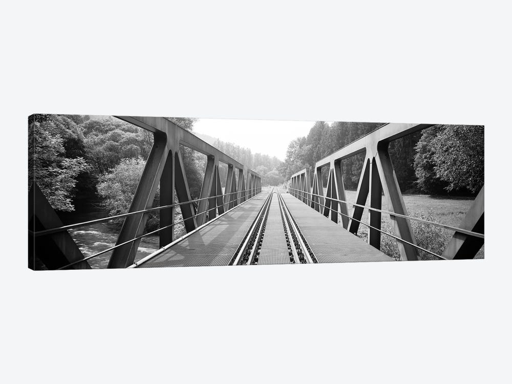 Railroad Tracks And Bridge Germany by Panoramic Images 1-piece Art Print