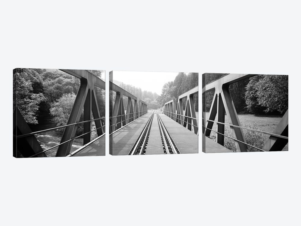 Railroad Tracks And Bridge Germany by Panoramic Images 3-piece Canvas Print