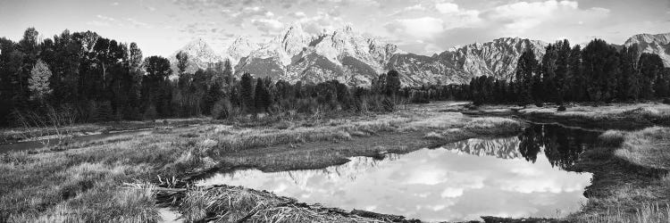 Reflection Of Clouds On Water, Beaver Pond, Teton Range, Grand Teton National Park, Wyoming, USA