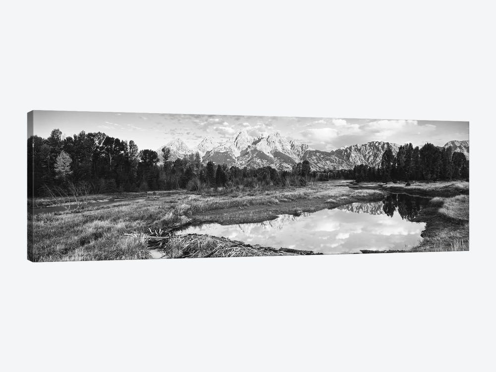 Reflection Of Clouds On Water, Beaver Pond, Teton Range, Grand Teton National Park, Wyoming, USA by Panoramic Images 1-piece Canvas Art