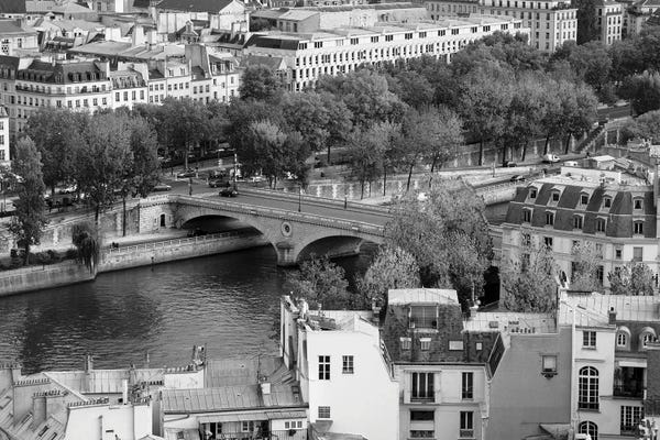 Notre Dame Cathedral: Seine River And City Viewed From The Notre Dame Cathedral, Paris, France by Panoramic Images