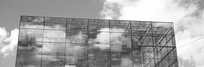 Canvas Print: Sky Reflected On A Building, Kunstmuseum Stuttgart, Stuttgart, Baden-Wurttemberg, Germany by Panoramic Images - thumbnail