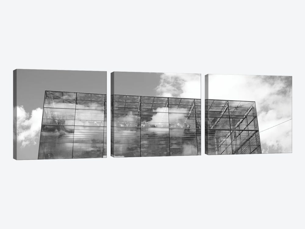 Sky Reflected On A Building, Kunstmuseum Stuttgart, Stuttgart, Baden-Wurttemberg, Germany by Panoramic Images 3-piece Canvas Wall Art