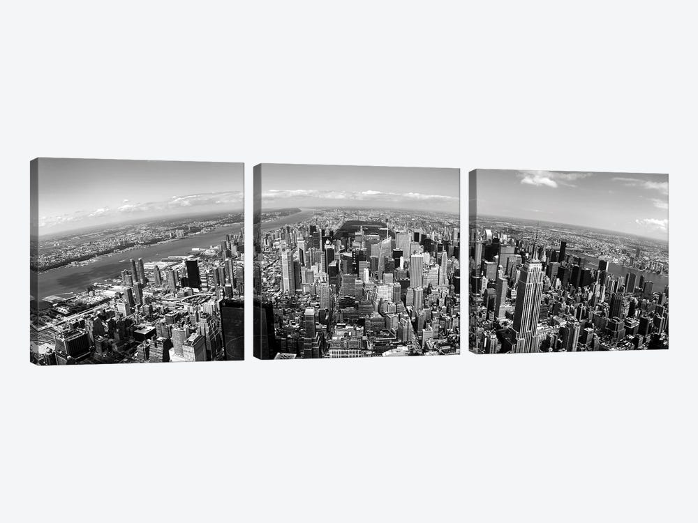 Skyscrapers In A City, Manhattan, New York City, New York State, USA by Panoramic Images 3-piece Canvas Wall Art