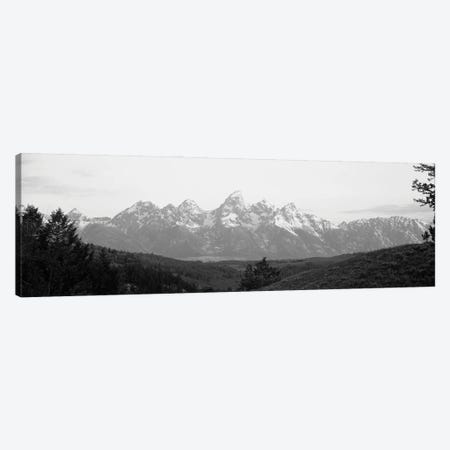 Snowcapped Mountain Range At Dawn, Teton Range, Grand Teton National Park, Wyoming, USA Canvas Print #PIM16237} by Panoramic Images Canvas Artwork