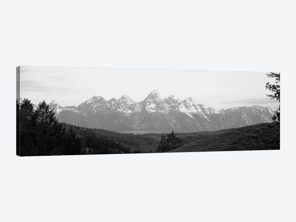 Snowcapped Mountain Range At Dawn, Teton Range, Grand Teton National Park, Wyoming, USA by Panoramic Images 1-piece Canvas Print