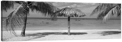 Sunshade On The Beach, La Boca, Cuba Canvas Art Print - Tropical Beach Art