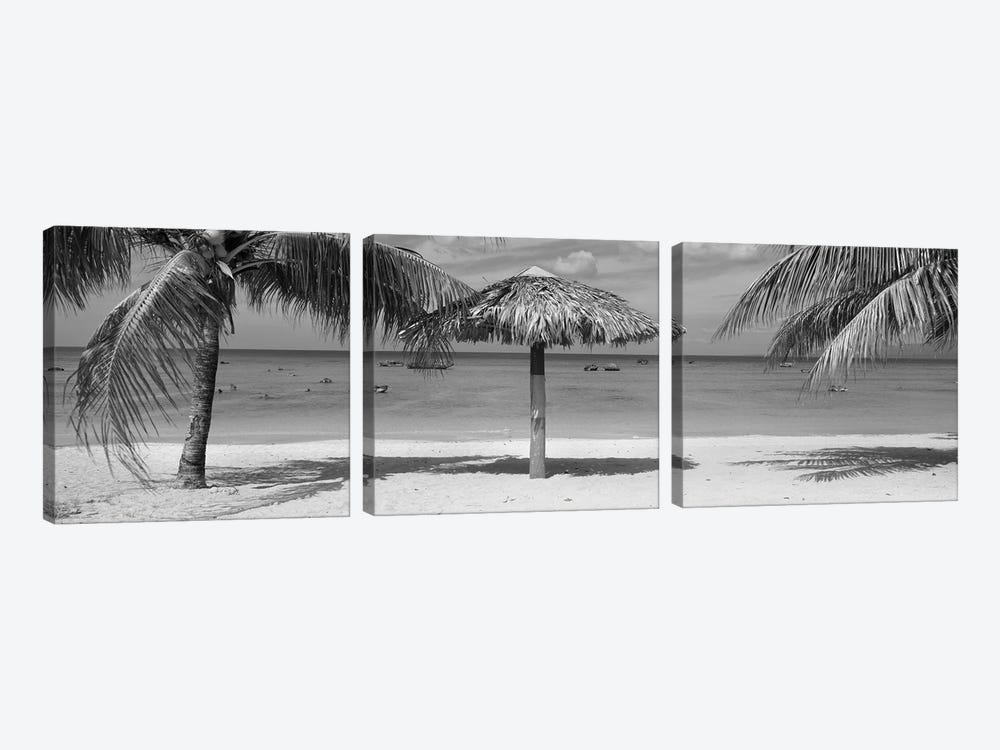 Sunshade On The Beach, La Boca, Cuba by Panoramic Images 3-piece Canvas Print