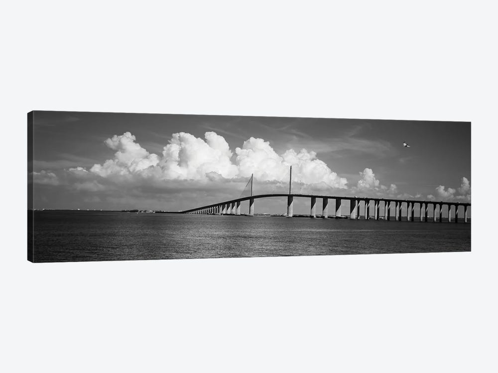 Suspension bridge Across The Bay, Sunshine Skyway Bridge, Tampa Bay, Gulf Of Mexico, Florida, USA by Panoramic Images 1-piece Canvas Art Print
