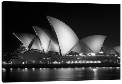 Sydney Opera House Lit Op At Night, Sydney, New South Wales, Australia Canvas Art Print - Australia Art