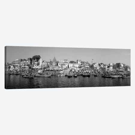 Temples At The Riverbank, Ganges River, Varanasi, Uttar Pradesh, India Canvas Print #PIM16248} by Panoramic Images Canvas Art