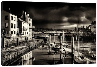 The Harbour And River Esk On A Stormy Evening, Whitby, Yorkshire, England Canvas Art Print