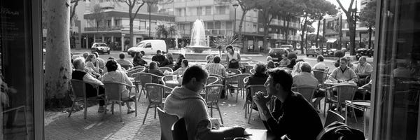 Cafes: Tourists At A Sidewalk Cafe, Lignano Sabbiadoro, Italy by Panoramic Images