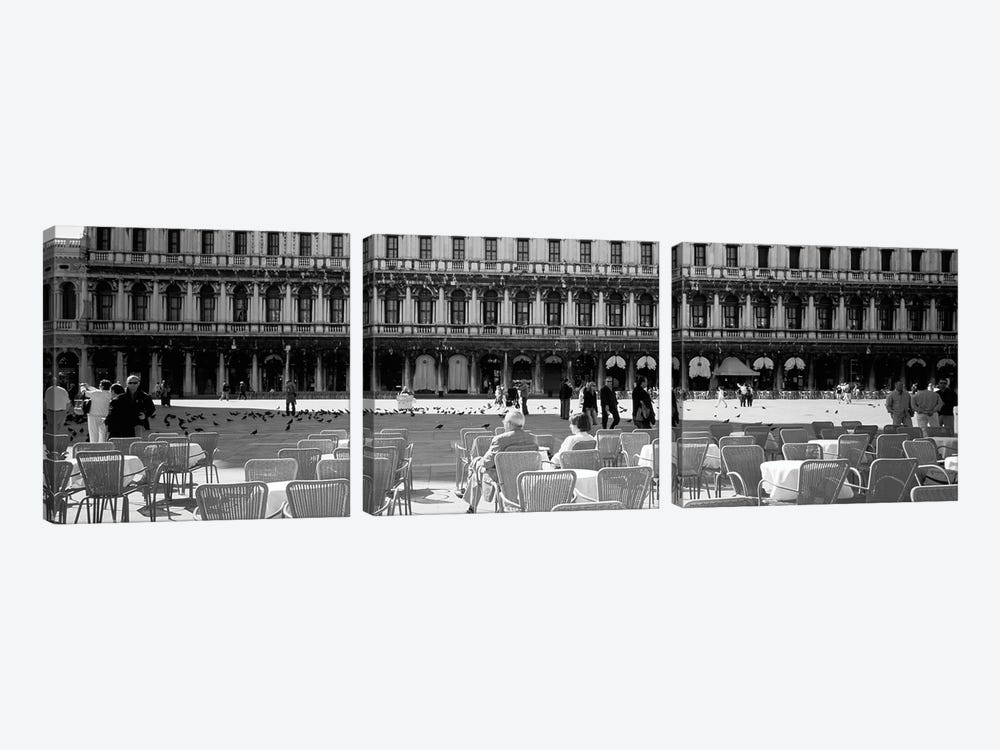 Tourists Outside Of A Building, Venice, Italy by Panoramic Images 3-piece Canvas Print