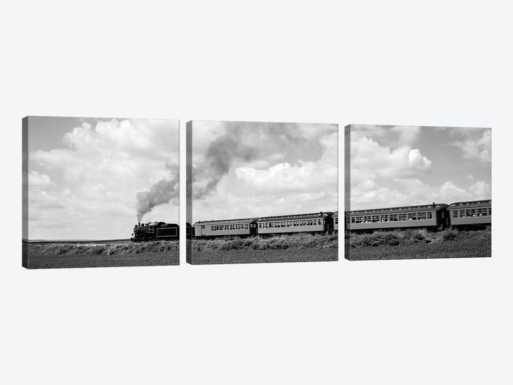 Train Moving On A Railroad Track, Strasburg, Lancaster, Pennsylvania, USA by Panoramic Images 3-piece Canvas Wall Art