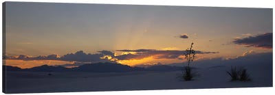 Cloudy Sunset, White Sands National Monument, New Mexico, USA Canvas Art Print - New Mexico Art
