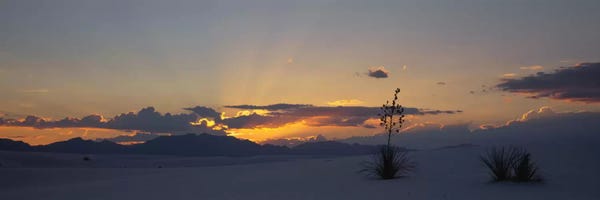 New Mexico: Cloudy Sunset, White Sands National Monument, New Mexico, USA by Panoramic Images