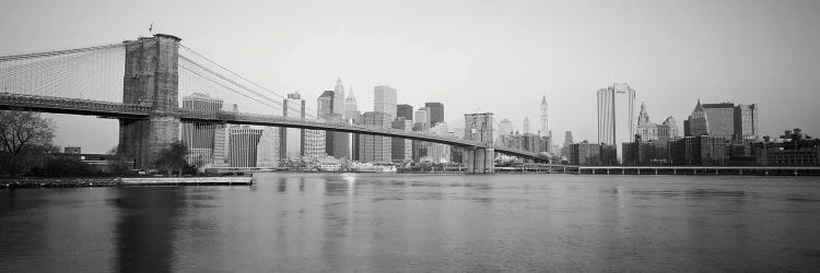 USA, New York State, New York City, Brooklyn Bridge, Skyscrapers in a city