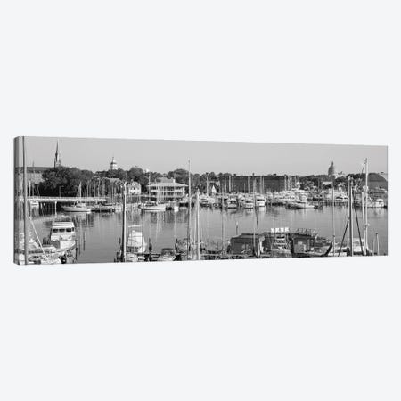 View Of Yachts In A Bay, Annapolis MD Naval Academy And Marina, Annapolis, USA Canvas Print #PIM16267} by Panoramic Images Art Print
