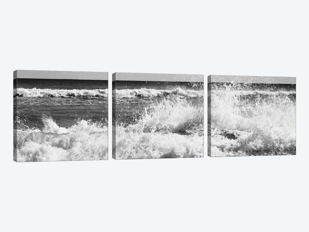 Waves Breaking On The Beach, Lucy Vincent Beach, Chilmark, Martha's Vineyard, Massachusetts, USA by Panoramic Images 3-piece Canvas Print