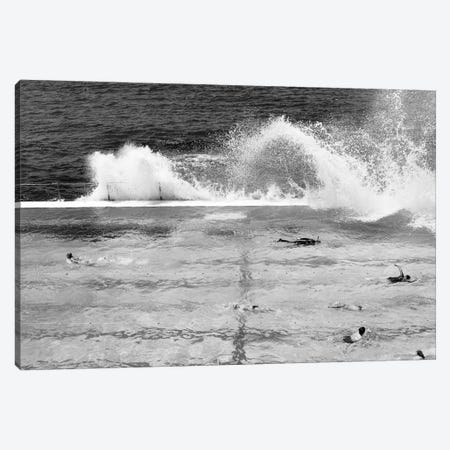 Waves Breaking Over Edge Of Pool Of Bondi Icebergs Swim Club, Bondi Beach, Sydney, New South Wales, Australia Canvas Print #PIM16272} by Panoramic Images Canvas Print