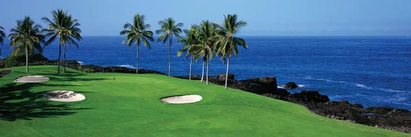 Hawaii: Golf Course At The Oceanside Kona Country Club Ocean Kailua Hawaii USA Ver. II by Panoramic Images