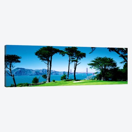 Golf Course w\ Golden Gate Bridge San Francisco CA USA Canvas Print #PIM1628} by Panoramic Images Canvas Print