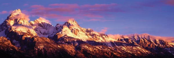 Teton Range: Mountains Covered With Snow, Teton Range, Grand Teton National Park, Wyoming, USA by Panoramic Images
