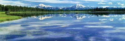 Mt. McKinley And Alaska Range From A Remote Lake By Float Plane, Alaska, USA I by Panoramic Images multi panel art