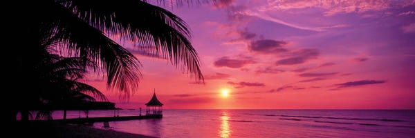 Tropical Beaches: Ocean Sunset Jamaica by Panoramic Images