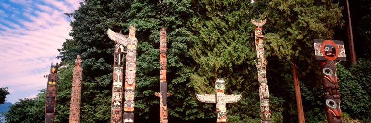 Totem Poles, Brockton Point, Stanley Park, Vancouver, British Columbia, Canada by Panoramic Images wall art