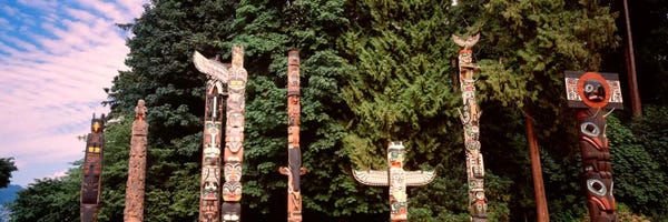 British Columbia: Totem Poles, Brockton Point, Stanley Park, Vancouver, British Columbia, Canada by Panoramic Images