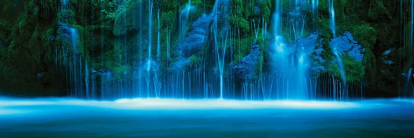 Waterfalls: Waterfall On A Cliff, Mossbrae Falls, Sacramento River, Shasta Cascade, Dunsmuir, CA, USA by Panoramic Images