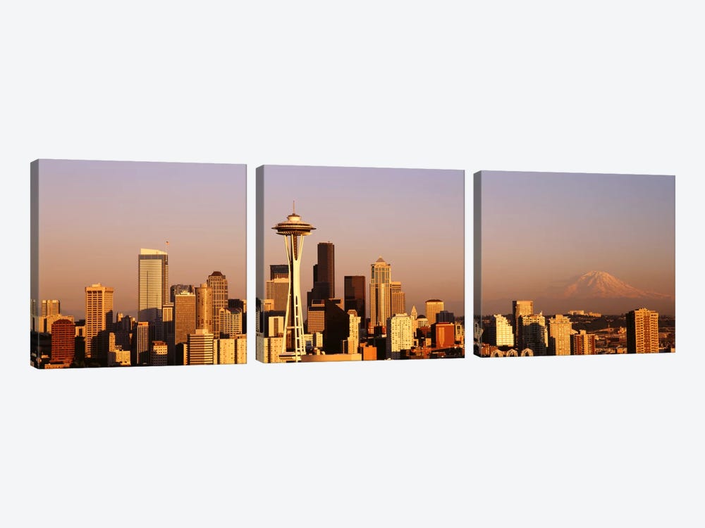 Skyline, Seattle, Washington State, USA 3-piece Canvas Art Print