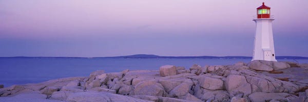 Nova Scotia: Lighthouse At The Coast, Peggy's Point Lighthouse, Peggy's Cove, Halifax Regional Municipality, Nova Scotia, Canada by Panoramic Images