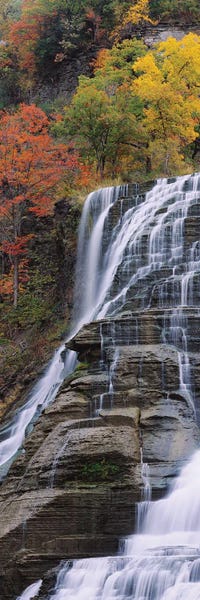 Canvas Print: Low Angle View Of A Waterfall, Ithaca Falls, Tompkins County, Ithaca, New York, USA by Panoramic Images