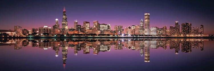 Downtown Reflected In Lake Michigan, Chicago, Illinois, USA