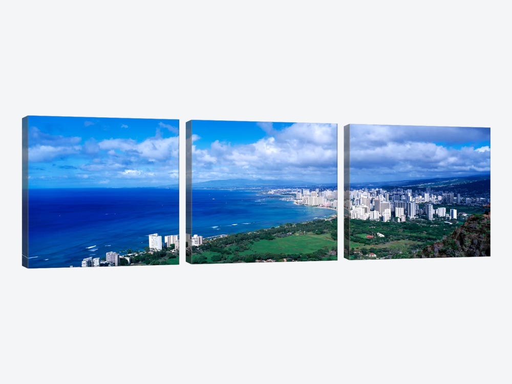 Waikiki Honolulu Oahu HI USA by Panoramic Images 3-piece Canvas Print