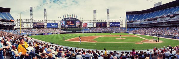 Canvas Print: Day, Lower Level 3B, US Cellular Field,White Sox Vs Indians, Chicago, Illinois by Panoramic Images