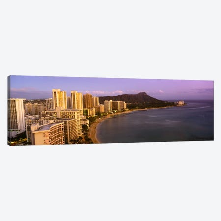 High angle view of buildings at the waterfront, Waikiki Beach, Honolulu, Oahu, Hawaii, USA Canvas Print #PIM1638} by Panoramic Images Canvas Art