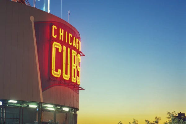 Chicago Cubs: Close Up Of Exterior Sign On Back Of Scoreboard, Cubs Vs Phillies, Wrigley Field, Chicago, Illinois, USA, July 31, 2003 by Panoramic Images